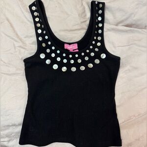 NWT Edikted Beach Babe Scoop Tank Top Black Small